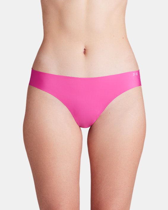 Women's UA Pure Stretch 3-Pack No Show Thong in Pink image number 0